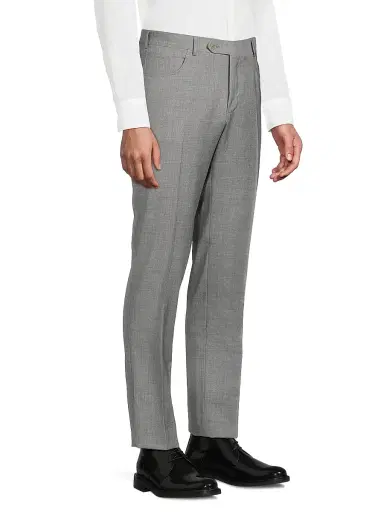 Canali Men's Classic Solid Dress Trousers - Grey | Thumbnail 4 Canali Men's Classic Solid Dress Trousers - Grey | Thumbnail 4