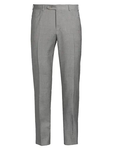 Canali Men's Classic Solid Dress Trousers - Grey | Thumbnail 1 Canali Men's Classic Solid Dress Trousers - Grey | Thumbnail 1