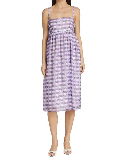 Baum und Pferdgarten Women's Aspen Plaid Fit & Flare Midi-Dress - Bright Violet | Thumbnail 3 Baum und Pferdgarten Women's Aspen Plaid Fit & Flare Midi-Dress - Bright Violet | Thumbnail 3