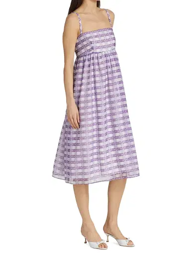 Baum und Pferdgarten Women's Aspen Plaid Fit & Flare Midi-Dress - Bright Violet | Thumbnail 4 Baum und Pferdgarten Women's Aspen Plaid Fit & Flare Midi-Dress - Bright Violet | Thumbnail 4