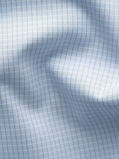 Eton Men's Contemporary-Fit Elevated Micro Check Cotton Shirt - Mid Blue | Thumbnail 4 Eton Men's Contemporary-Fit Elevated Micro Check Cotton Shirt - Mid Blue | Thumbnail 4