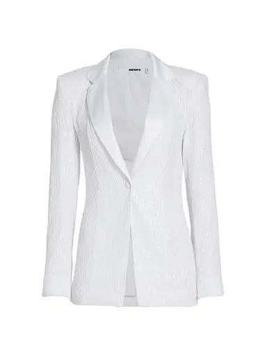 Rotate Birger Christensen Women's Water Sequin Blazer - Bright White | Thumbnail 1 Rotate Birger Christensen Women's Water Sequin Blazer - Bright White | Thumbnail 1