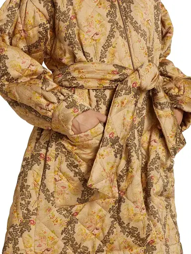 byTiMo Women's Quilted Satin Belted Coat - Antique | Thumbnail 6 byTiMo Women's Quilted Satin Belted Coat - Antique | Thumbnail 6