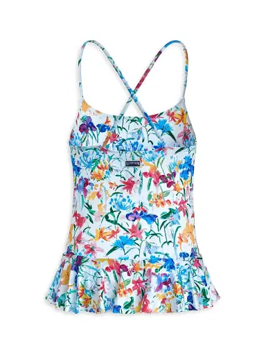 Vilebrequin Little Girl's & Girl's Happy Flowers Jersey Swimsuit - White | Thumbnail 2 Vilebrequin Little Girl's & Girl's Happy Flowers Jersey Swimsuit - White | Thumbnail 2