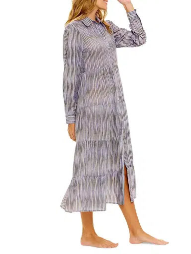 THE LAZY POET Women's Blue Serenity Kaia Seagrass & Waves Midi-Dress | Thumbnail 4 THE LAZY POET Women's Blue Serenity Kaia Seagrass & Waves Midi-Dress | Thumbnail 4