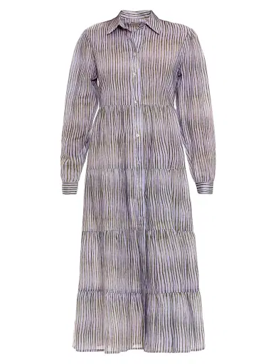 THE LAZY POET Women's Blue Serenity Kaia Seagrass & Waves Midi-Dress | Thumbnail 1 THE LAZY POET Women's Blue Serenity Kaia Seagrass & Waves Midi-Dress | Thumbnail 1