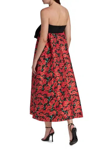 Kika Vargas Women's Charlotta Poppies Bow Cocktail Dress - Red - Size 2 | Thumbnail 5 Kika Vargas Women's Charlotta Poppies Bow Cocktail Dress - Red - Size 2 | Thumbnail 5