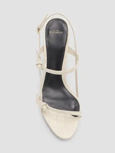 Alexandre Birman Women's Slim Clarita Cage 85MM Sandals - Eggshell | Thumbnail 5 Alexandre Birman Women's Slim Clarita Cage 85MM Sandals - Eggshell | Thumbnail 5
