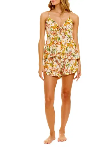 THE LAZY POET Women's Summer Soirée Rosie 2-Piece Linen Pajama Set | Thumbnail 2 THE LAZY POET Women's Summer Soirée Rosie 2-Piece Linen Pajama Set | Thumbnail 2
