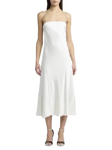 Giorgio Armani Women's Silk Square-Neck A-Line Midi-Dress | Thumbnail 2 Giorgio Armani Women's Silk Square-Neck A-Line Midi-Dress | Thumbnail 2