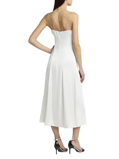 Giorgio Armani Women's Silk Square-Neck A-Line Midi-Dress | Thumbnail 4 Giorgio Armani Women's Silk Square-Neck A-Line Midi-Dress | Thumbnail 4