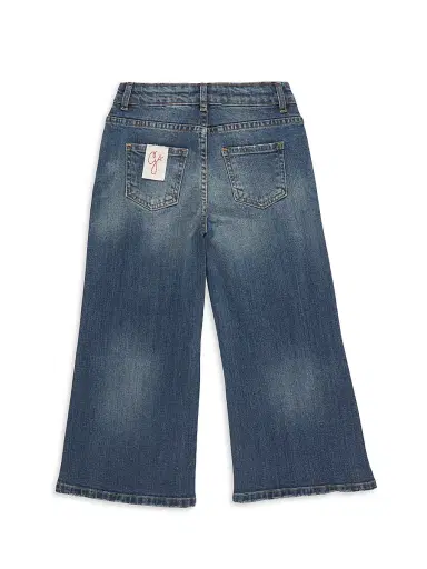 Golden Goose Little Girl's & Girl's Stone Washed Wide Leg Jeans - Medium Blue - Size 6 | Thumbnail 3 Golden Goose Little Girl's & Girl's Stone Washed Wide Leg Jeans - Medium Blue - Size 6 | Thumbnail 3