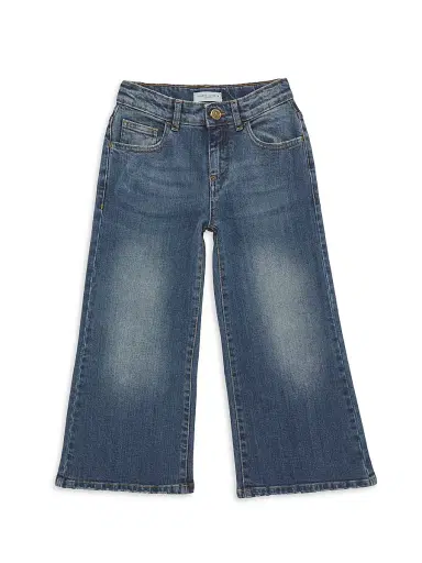 Golden Goose Little Girl's & Girl's Stone Washed Wide Leg Jeans - Medium Blue - Size 6 | Thumbnail 1 Golden Goose Little Girl's & Girl's Stone Washed Wide Leg Jeans - Medium Blue - Size 6 | Thumbnail 1