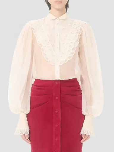 Valentino Garavani Women's Embroidered Organza Shirt | Thumbnail 3 Valentino Garavani Women's Embroidered Organza Shirt | Thumbnail 3