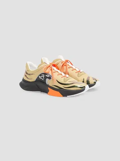 Valentino Garavani Men's Panther Blaze Low-Top Sneakers in Ripstop Fabric - Beige Black | Thumbnail 2 Valentino Garavani Men's Panther Blaze Low-Top Sneakers in Ripstop Fabric - Beige Black | Thumbnail 2