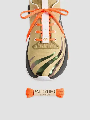 Valentino Garavani Men's Panther Blaze Low-Top Sneakers in Ripstop Fabric - Beige Black | Thumbnail 7 Valentino Garavani Men's Panther Blaze Low-Top Sneakers in Ripstop Fabric - Beige Black | Thumbnail 7