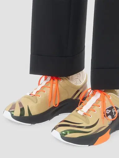 Valentino Garavani Men's Panther Blaze Low-Top Sneakers in Ripstop Fabric - Beige Black | Thumbnail 8 Valentino Garavani Men's Panther Blaze Low-Top Sneakers in Ripstop Fabric - Beige Black | Thumbnail 8