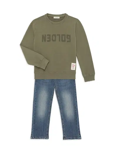 Golden Goose Little Boy's & Boy's Stone Washed Regular-Fit Jeans - Medium Blue | Thumbnail 2 Golden Goose Little Boy's & Boy's Stone Washed Regular-Fit Jeans - Medium Blue | Thumbnail 2