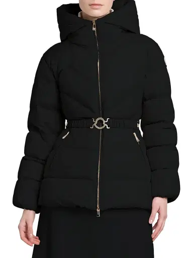 Moncler Women's Brosse Belted Puffer Jacket - Black - Size Large | Thumbnail 2 Moncler Women's Brosse Belted Puffer Jacket - Black - Size Large | Thumbnail 2