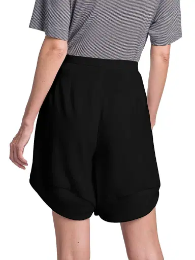 Giorgio Armani Women's Techno Cady Draped Bermuda Shorts - Black Beauty | Thumbnail 5 Giorgio Armani Women's Techno Cady Draped Bermuda Shorts - Black Beauty | Thumbnail 5