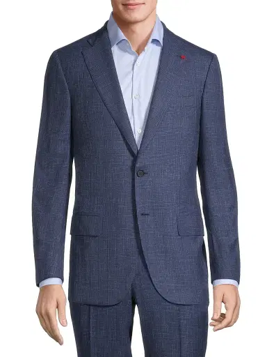 Isaia Men's Sanita Wool-Blend Suit Jacket - Blue | Thumbnail 3 Isaia Men's Sanita Wool-Blend Suit Jacket - Blue | Thumbnail 3
