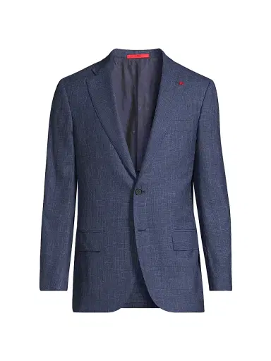 Isaia Men's Sanita Wool-Blend Suit Jacket - Blue | Thumbnail 1 Isaia Men's Sanita Wool-Blend Suit Jacket - Blue | Thumbnail 1