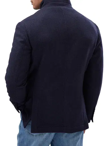 Brunello Cucinelli Men's Water Resistant Lightweight Cashmere Jacket - Cobalt | Thumbnail 3 Brunello Cucinelli Men's Water Resistant Lightweight Cashmere Jacket - Cobalt | Thumbnail 3