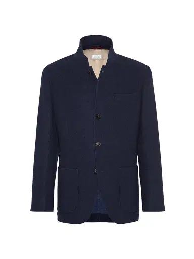 Brunello Cucinelli Men's Water Resistant Lightweight Cashmere Jacket - Cobalt | Thumbnail 1 Brunello Cucinelli Men's Water Resistant Lightweight Cashmere Jacket - Cobalt | Thumbnail 1