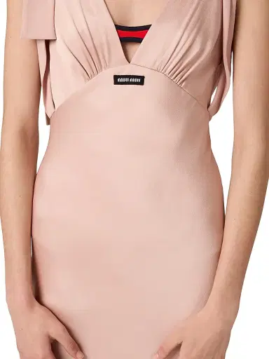 Miu Miu Women's Long Satin Dress - Pink | Thumbnail 6 Miu Miu Women's Long Satin Dress - Pink | Thumbnail 6