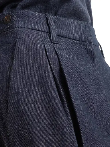Brunello Cucinelli Women's Cotton Denim Effect Twill Tailored Relaxed Trousers - Denim | Thumbnail 4 Brunello Cucinelli Women's Cotton Denim Effect Twill Tailored Relaxed Trousers - Denim | Thumbnail 4