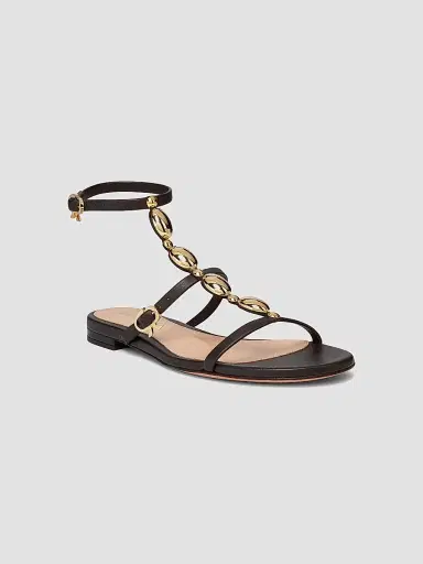 Gianvito Rossi Women's Embellished Leather Sandals - Black | Thumbnail 2 Gianvito Rossi Women's Embellished Leather Sandals - Black | Thumbnail 2