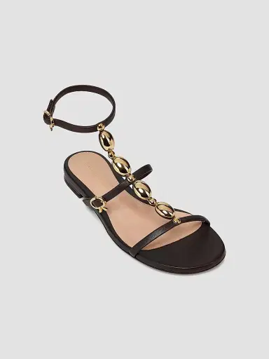 Gianvito Rossi Women's Embellished Leather Sandals - Black | Thumbnail 4 Gianvito Rossi Women's Embellished Leather Sandals - Black | Thumbnail 4