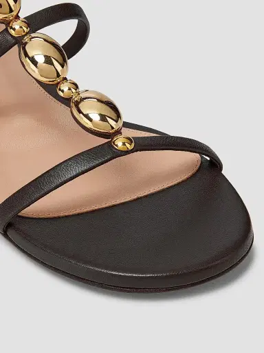 Gianvito Rossi Women's Embellished Leather Sandals - Black | Thumbnail 5 Gianvito Rossi Women's Embellished Leather Sandals - Black | Thumbnail 5