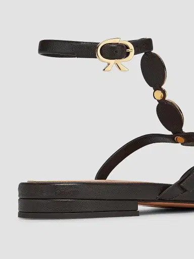 Gianvito Rossi Women's Embellished Leather Sandals - Black | Thumbnail 6 Gianvito Rossi Women's Embellished Leather Sandals - Black | Thumbnail 6