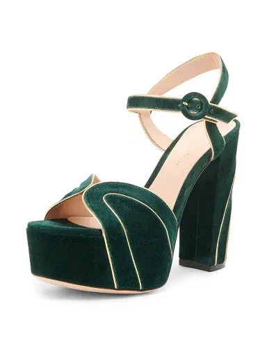 Gianvito Rossi Women's 120MM Suede Platform Sandals - Mekong Hunter | Thumbnail 2 Gianvito Rossi Women's 120MM Suede Platform Sandals - Mekong Hunter | Thumbnail 2