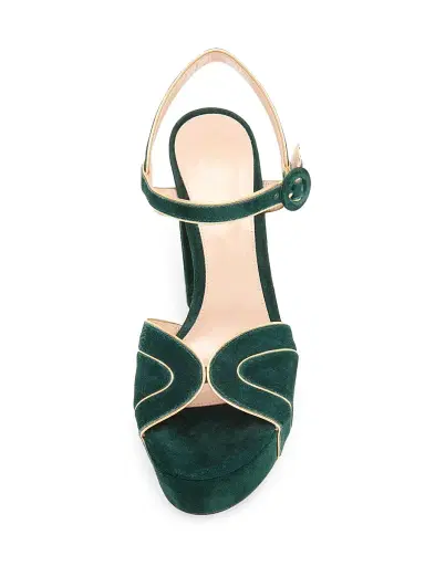 Gianvito Rossi Women's 120MM Suede Platform Sandals - Mekong Hunter | Thumbnail 4 Gianvito Rossi Women's 120MM Suede Platform Sandals - Mekong Hunter | Thumbnail 4