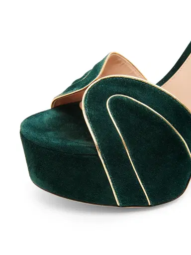 Gianvito Rossi Women's 120MM Suede Platform Sandals - Mekong Hunter | Thumbnail 5 Gianvito Rossi Women's 120MM Suede Platform Sandals - Mekong Hunter | Thumbnail 5