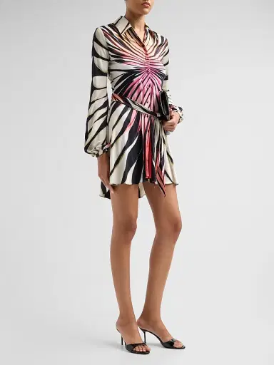 Roberto Cavalli Women's Printed Belted Mini Shirtdress | Thumbnail 4 Roberto Cavalli Women's Printed Belted Mini Shirtdress | Thumbnail 4