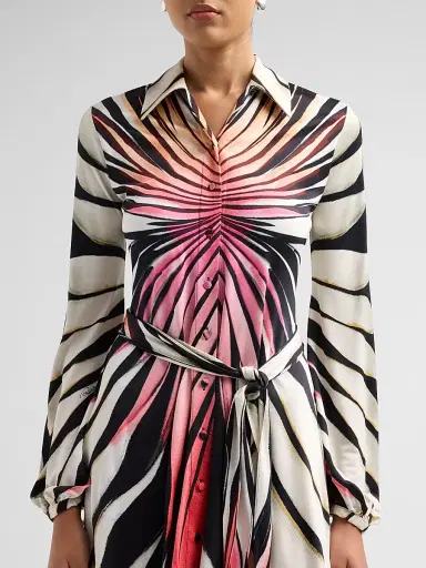 Roberto Cavalli Women's Printed Belted Mini Shirtdress | Thumbnail 5 Roberto Cavalli Women's Printed Belted Mini Shirtdress | Thumbnail 5