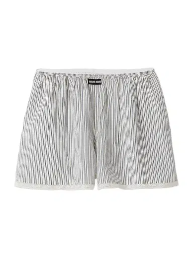 Miu Miu Women's Crepe De Chine Boxer Shorts - Beige - Size 0 | Thumbnail 1 Miu Miu Women's Crepe De Chine Boxer Shorts - Beige - Size 0 | Thumbnail 1