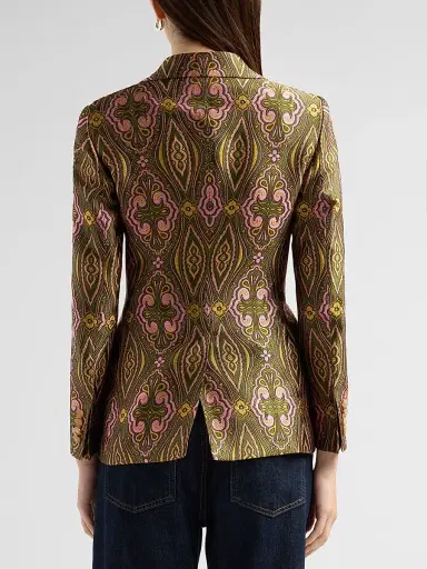 Etro Women's Tapestry Jacqaurd Blazer - Multicolor Green Base | Thumbnail 3 Etro Women's Tapestry Jacqaurd Blazer - Multicolor Green Base | Thumbnail 3