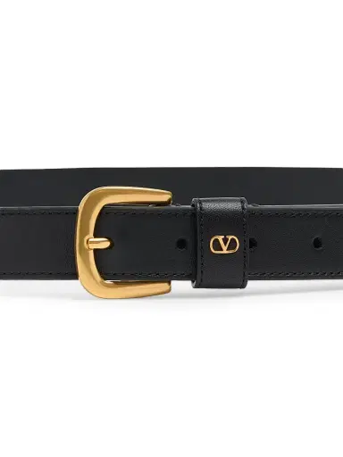 Valentino Garavani Men's VLogo Signature Belt in Shiny Calfskin 25MM - Black - Size 40 | Thumbnail 4 Valentino Garavani Men's VLogo Signature Belt in Shiny Calfskin 25MM - Black - Size 40 | Thumbnail 4