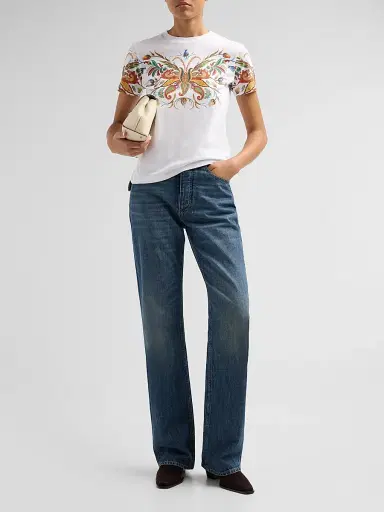 Etro Women's Paisley Butterfly Cotton T-Shirt | Thumbnail 2 Etro Women's Paisley Butterfly Cotton T-Shirt | Thumbnail 2