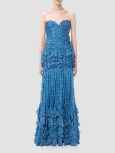 Valentino Garavani Women's Plusdepois Print Chiffon Long Dress | Thumbnail 3 Valentino Garavani Women's Plusdepois Print Chiffon Long Dress | Thumbnail 3