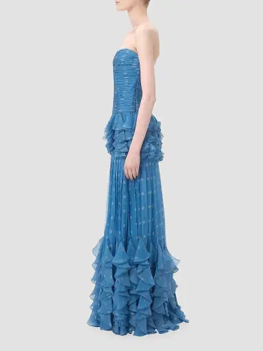 Valentino Garavani Women's Plusdepois Print Chiffon Long Dress | Thumbnail 4 Valentino Garavani Women's Plusdepois Print Chiffon Long Dress | Thumbnail 4
