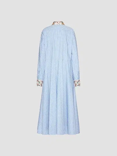 Valentino Garavani Women's Midi Dress In Poplin Classic Stripe | Thumbnail 2 Valentino Garavani Women's Midi Dress In Poplin Classic Stripe | Thumbnail 2