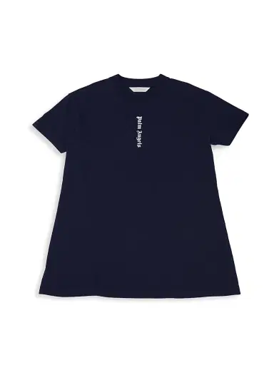 Palm Angels Little Girl's & Girl's Logo T-Shirt Dress - Navy Blue White | Thumbnail 1 Palm Angels Little Girl's & Girl's Logo T-Shirt Dress - Navy Blue White | Thumbnail 1