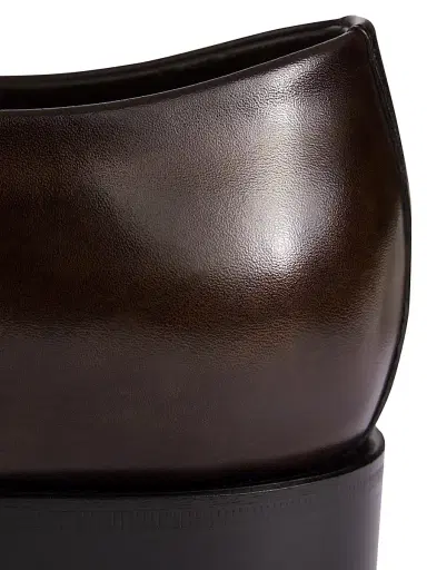 Santoni Men's Formal Lace-Up Cap-Toe Leather Oxfords - Dark Brown - Size 9.5 | Thumbnail 6 Santoni Men's Formal Lace-Up Cap-Toe Leather Oxfords - Dark Brown - Size 9.5 | Thumbnail 6