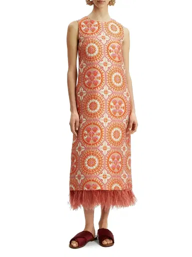 La DoubleJ Women's Column Dress with Feathers | Thumbnail 3 La DoubleJ Women's Column Dress with Feathers | Thumbnail 3