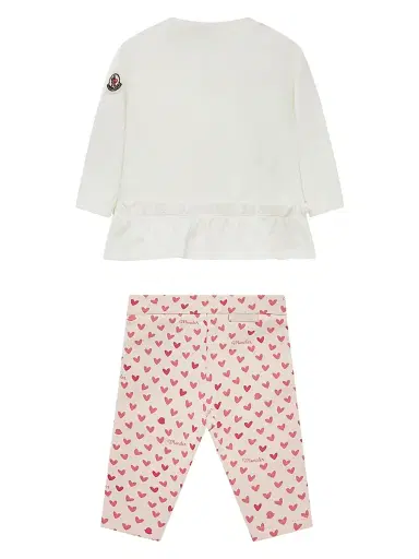 Moncler Baby Girl's & Little Girl's Set in Cotton - White Pink 12 Months | Thumbnail 2 Moncler Baby Girl's & Little Girl's Set in Cotton - White Pink 12 Months | Thumbnail 2